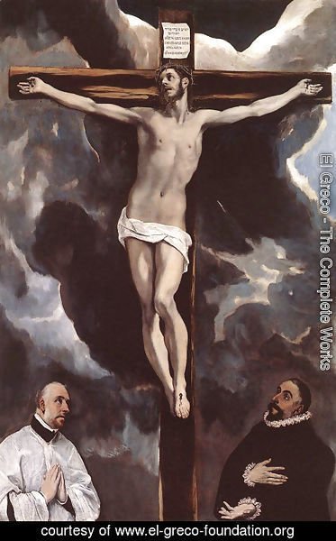 El Greco - Christ on the Cross Adored by Donors