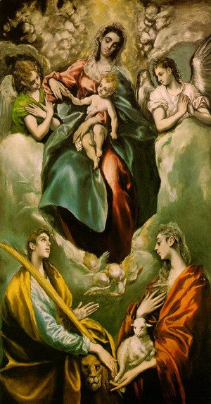El Greco - Virgin and Child with St. Martina and St. Agnes