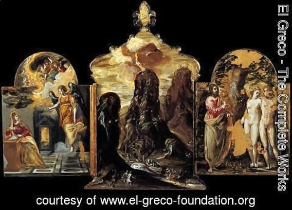 El Greco - The Modena Triptych (back panels) 2