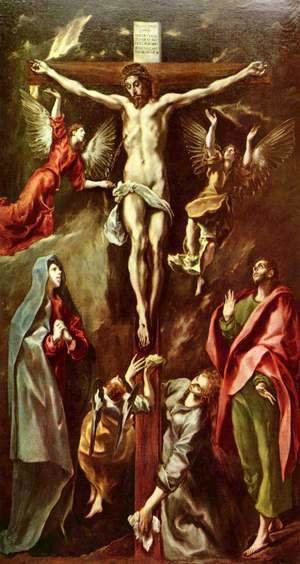 Christ on the cross with Mary, John and Mary Magdalene