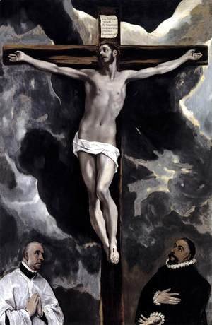 Christ on the Cross Adored by Two Donors c. 1580
