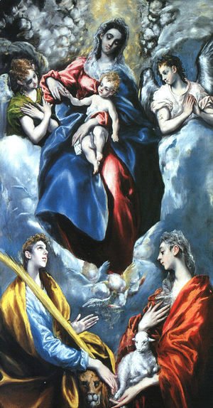 El Greco - Madonna and Child with St. Martina and St. Agnes, 1597-99
