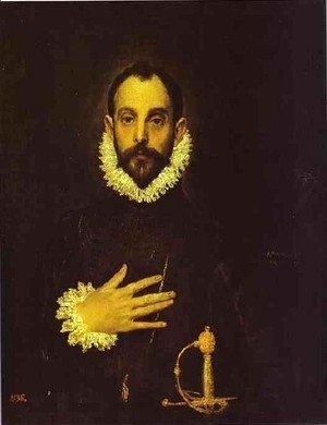 El Greco - Portrait Of A Nobleman With His Hand On His Chest