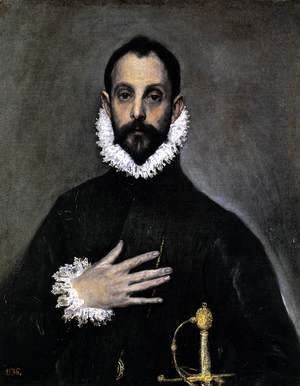 El Greco - Nobleman with his Hand on his Chest 1583-85
