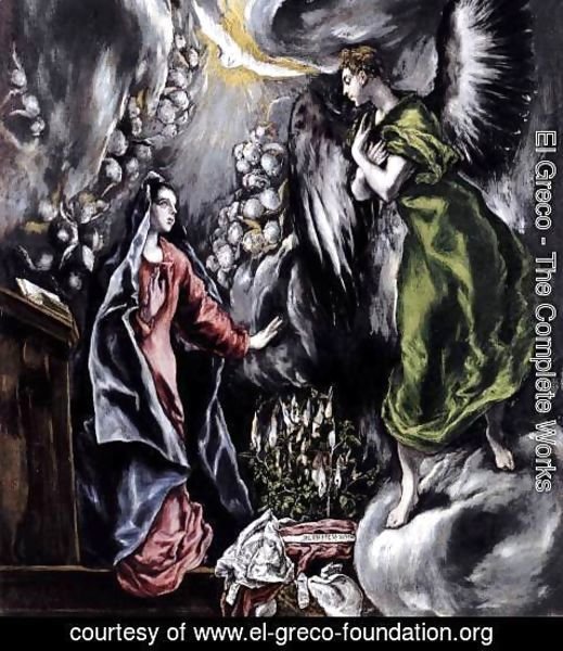El Greco - The Annunciation (detail 1) 1597-1600