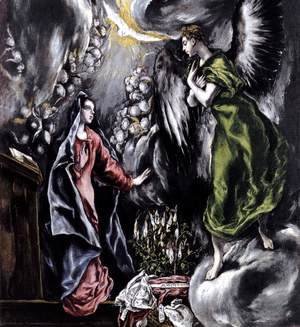 El Greco - The Annunciation (detail 1) 1597-1600