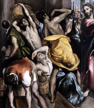 El Greco - The Purification of the Temple (detail 1) c. 1600