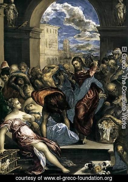 El Greco - The Purification of the Temple (detail) c. 1570