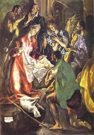 El Greco - The Adoration Of The Shepherds (Detail) 1596-1600