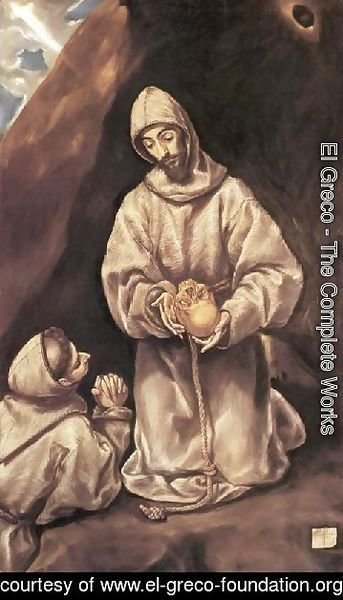 El Greco - St Francis and Brother Leo Meditating on Death 1600-02