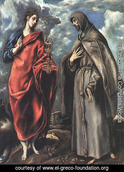 El Greco - Saints John the Evangelist and Francis, 1600