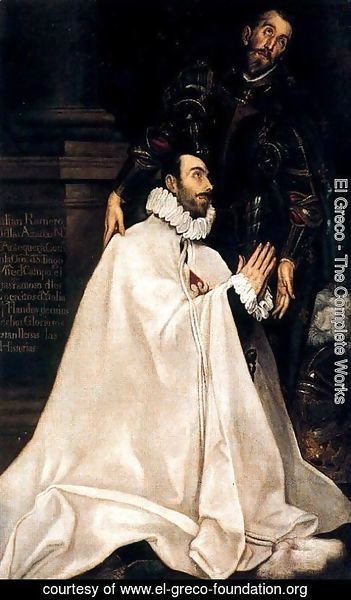 El Greco - Julian Romero de las Azanas and his Patron Saint 1585-90