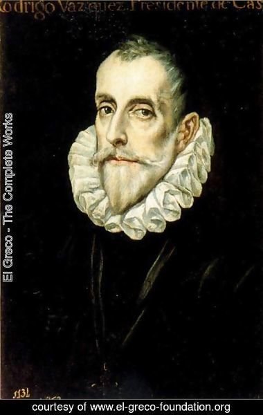 El Greco - Portrait of Rodrigo Vazquez 1585-90