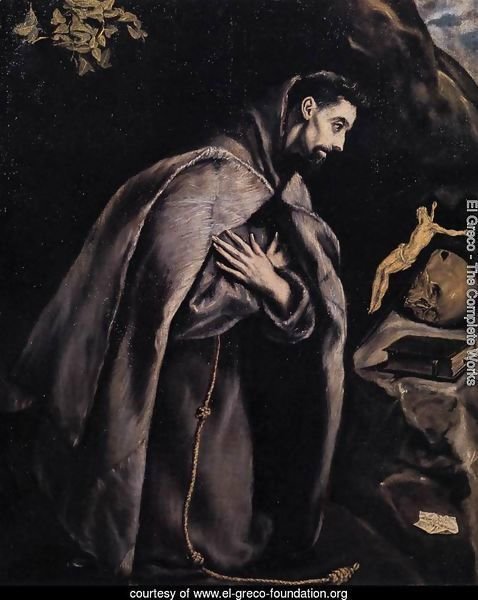 St Francis in Prayer before the Crucifix 1585-90