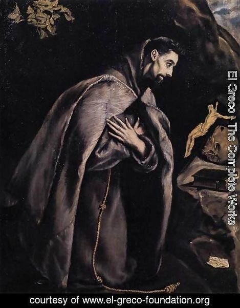 El Greco - St Francis in Prayer before the Crucifix 1585-90