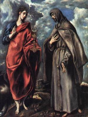 El Greco - St John the Evangelist and St Francis c. 1608