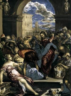 El Greco - The Purification of the Temple (detail) c. 1570