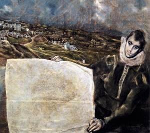 El Greco - View and Plan of Toledo (detail 1) c. 1610